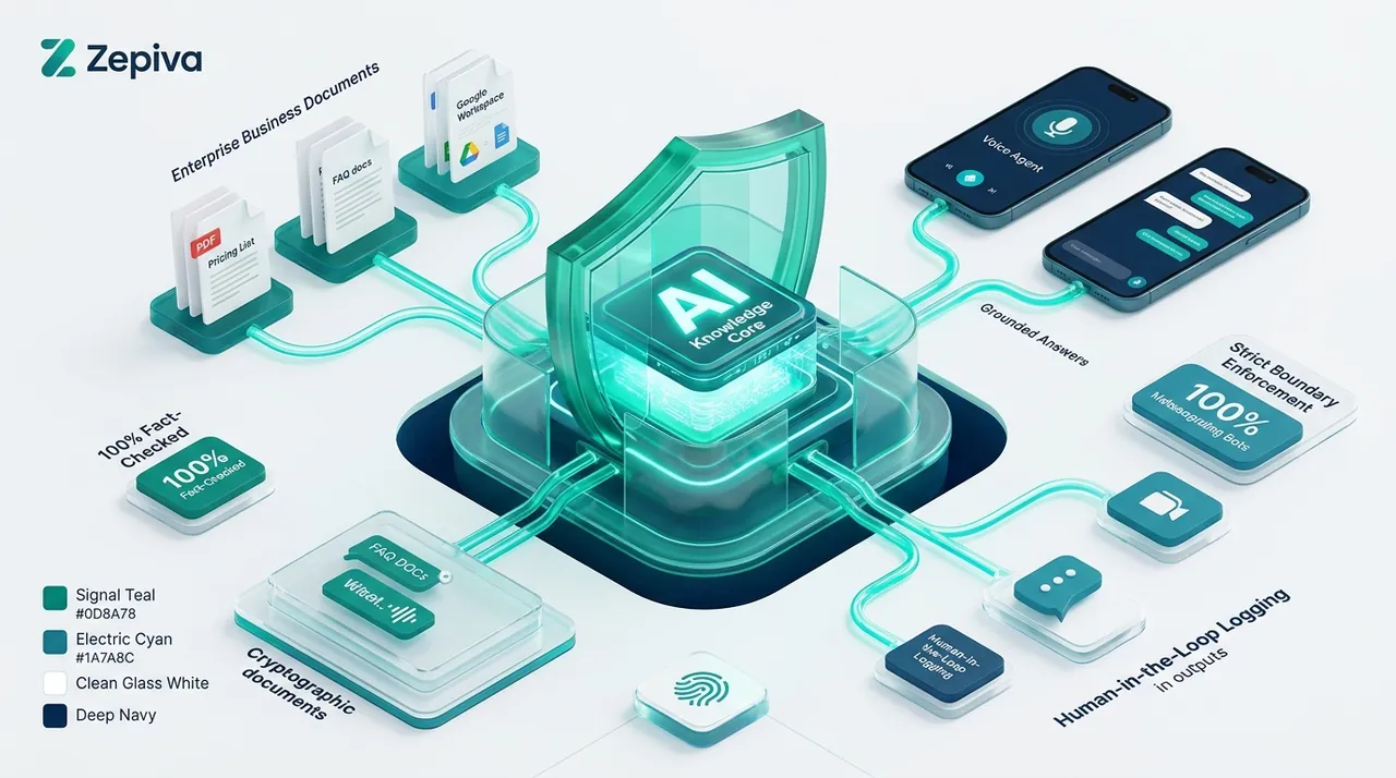 Zepiva AI Business Knowledge Grounding and Zero-Hallucination Guardrails Engine Architecture